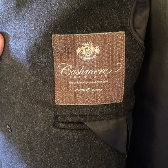 NWT Men’s Cashmere Boutique Full Length Topcoat in Pure Cashmere sz 46 charcoal - Picture 3 of 4